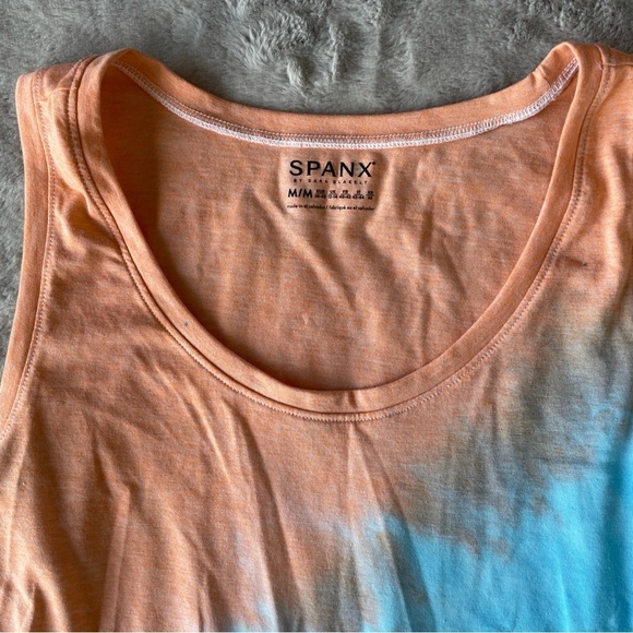 Spanx Women's Orange and Blue Tie-Dye Tank Top medium - Picture 2 of 5